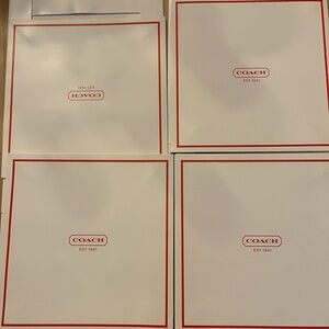 Coach bag box 14 x 14 x 2.5 red & white empty large box new